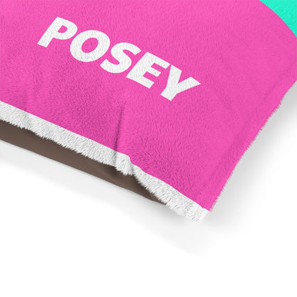 Hot Pink Cyan Personalized Pet Bed