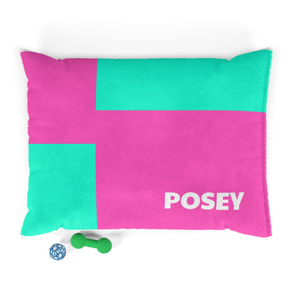 Hot Pink Cyan Personalized Pet Bed