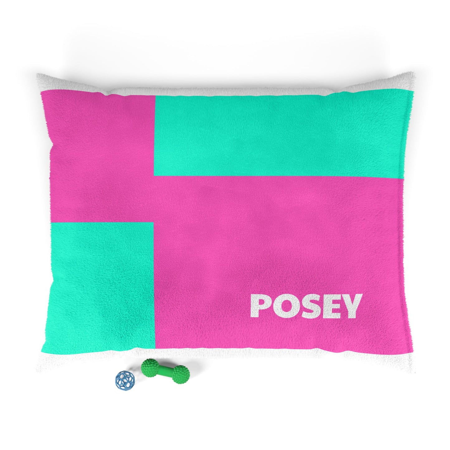 Hot Pink Cyan Personalized Pet Bed