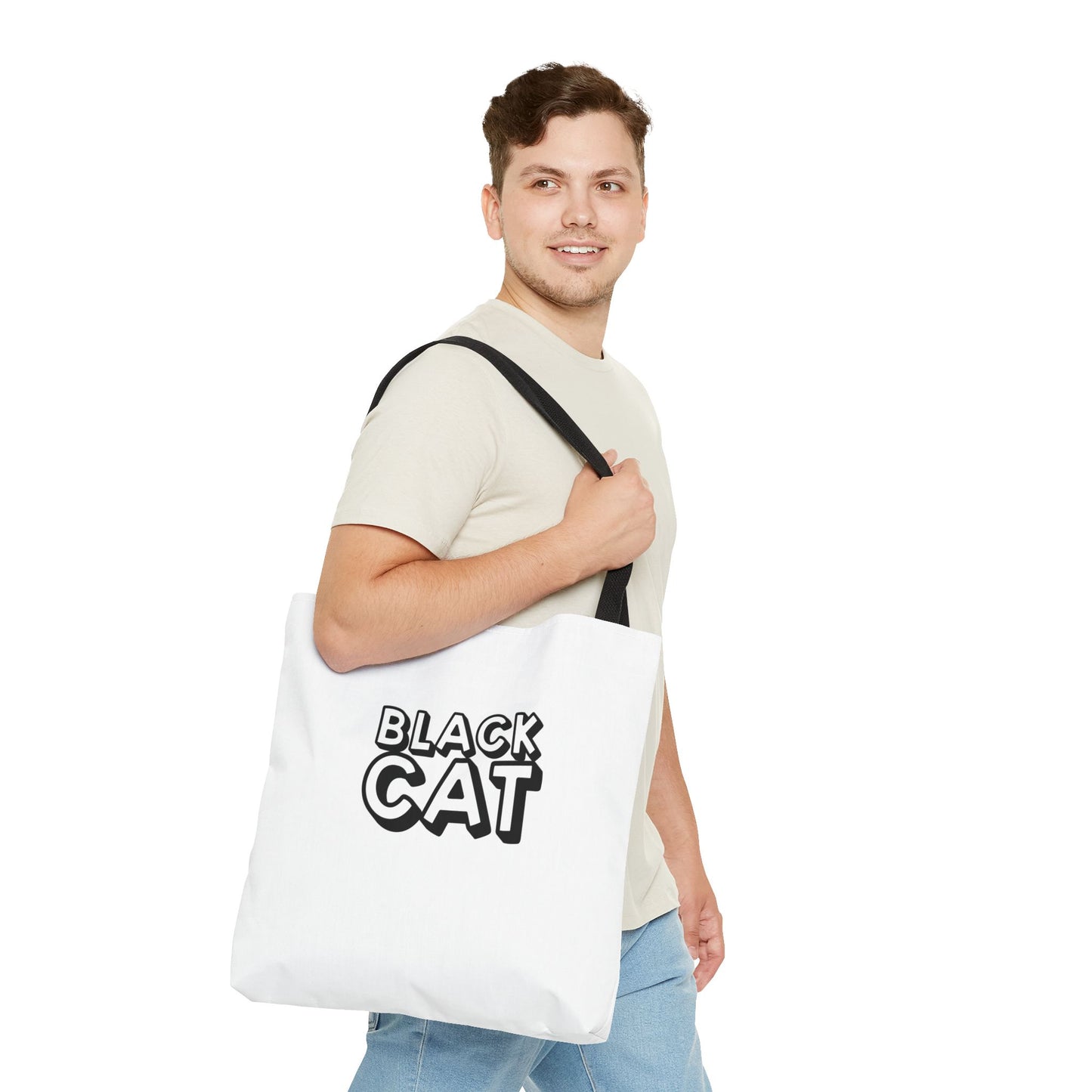 Black Cat-Golden Retriever Couple Tote