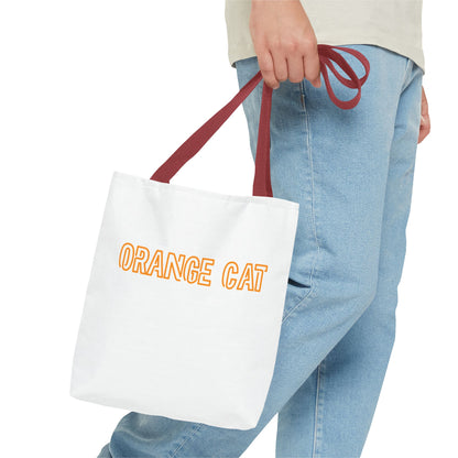 Orange Cat-Doberman Couple Tote Bag