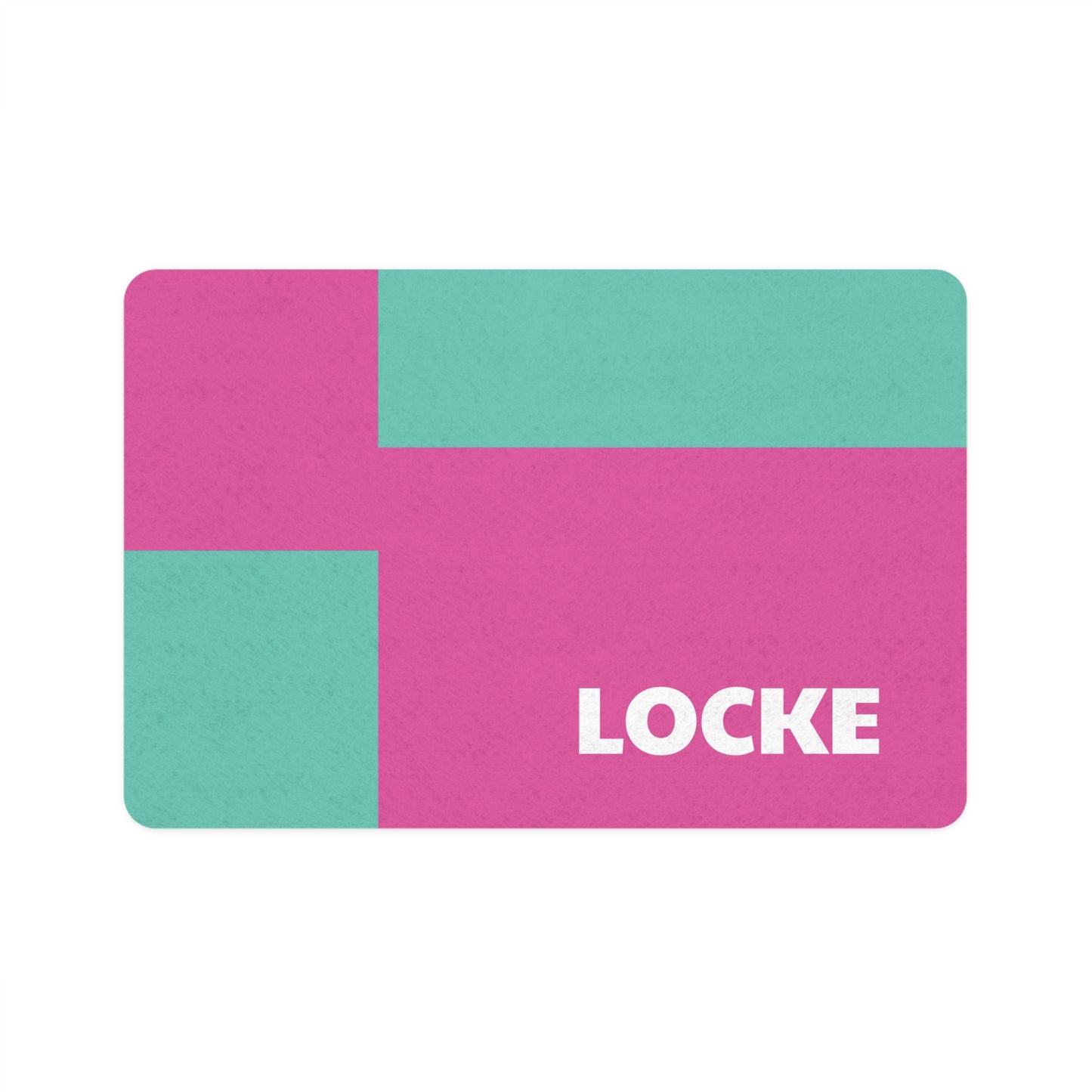 Hot Pink Cyan Personalized Pet Food Mat