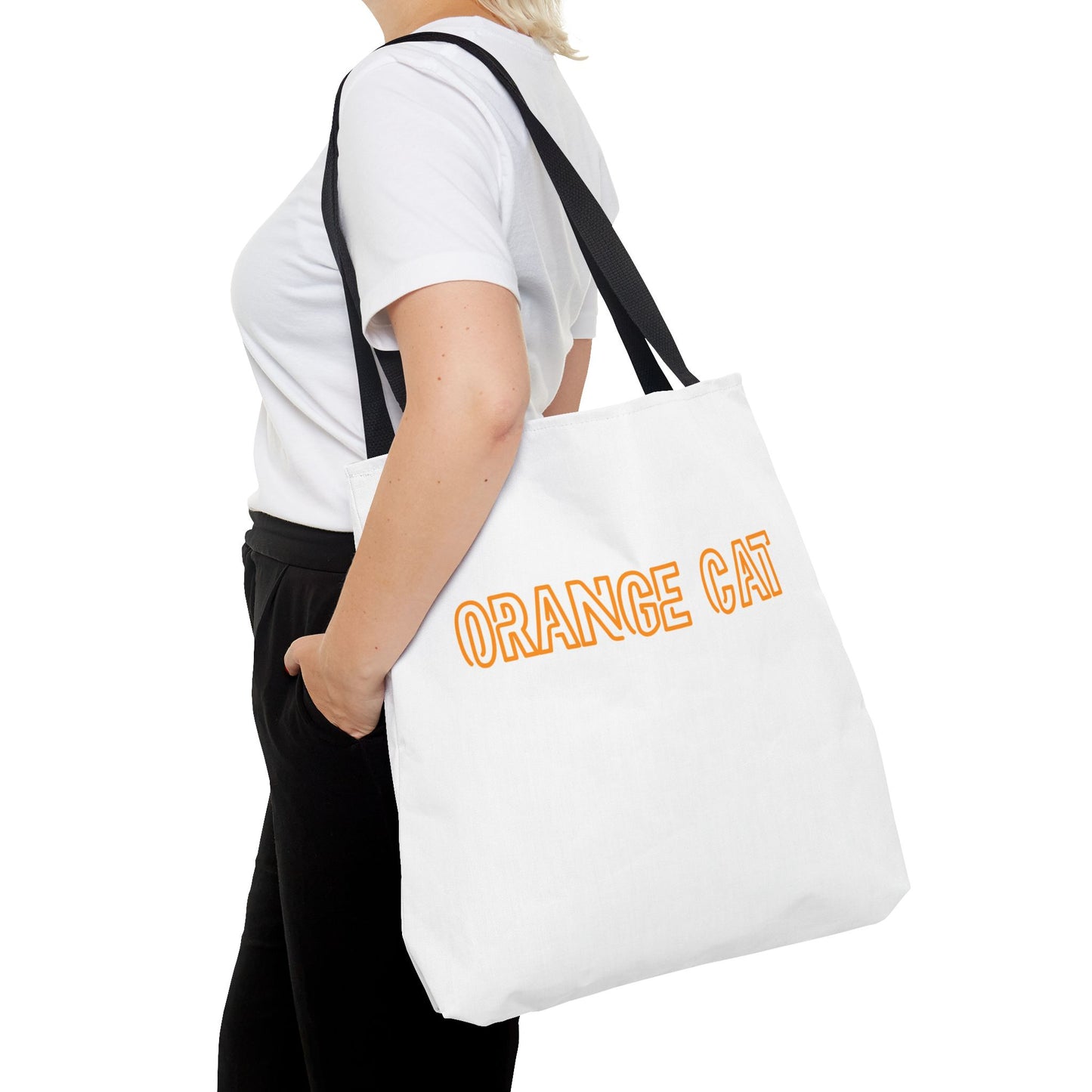 Orange Cat-Doberman Couple Tote Bag