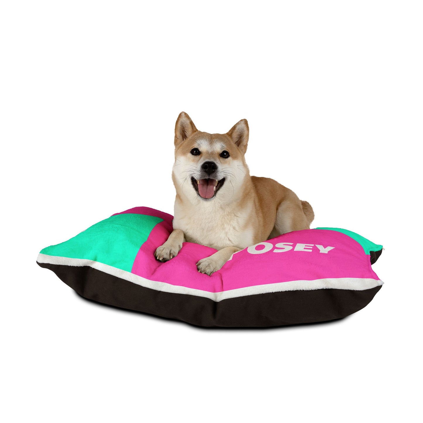 Hot Pink Cyan Personalized Pet Bed