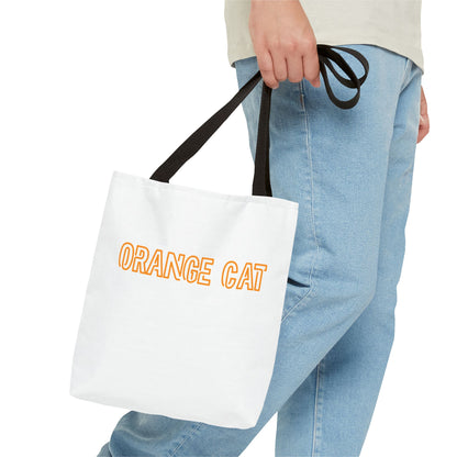 Orange Cat-Doberman Couple Tote Bag